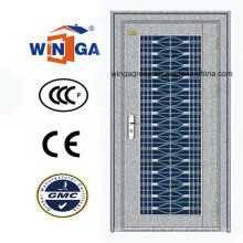 Con vidrio 304 de plata de acero inoxidable puerta de seguridad exterior (W-GH-18)